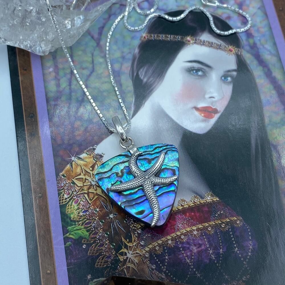 Starfish Sterling Silver Mermaid Abalone Sterling Silver Necklace